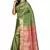Green woven art silk saree with blouse