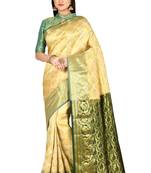 Gold woven art silk saree with blouse