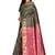 Navy blue woven art silk saree with blouse