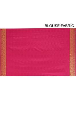 Navy blue woven art silk saree with blouse 4