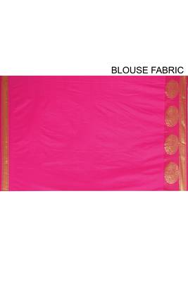 Royal blue woven art silk saree with blouse 4