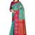 Blue woven silk blend saree with blouse