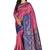 Pink woven silk blend saree with blouse