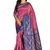 Pink woven silk blend saree with blouse