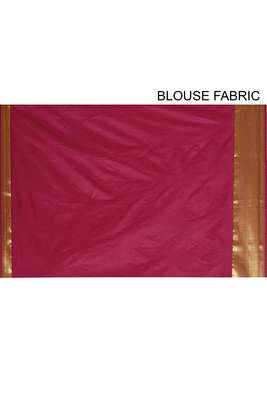 Royal blue woven art silk saree with blouse 4