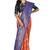 Orange woven silk blend saree with blouse