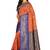 Orange woven silk blend saree with blouse