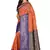 Orange woven silk blend saree with blouse