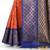 Orange woven silk blend saree with blouse