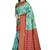 Light blue woven silk blend saree with blouse