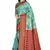 Light blue woven silk blend saree with blouse