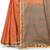 Orange hand woven pure cotton saree with blouse