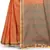 Orange hand woven pure cotton saree with blouse