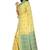 Yellow hand woven pure cotton saree with blouse