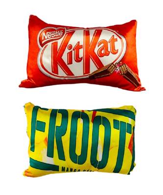 Favon Pack Of 2 Microfibre Filled Reversible Kids Cushions (Kitkat & Frooti) 1