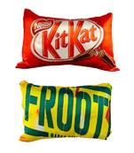 Favon Pack Of 2 Microfibre Filled Reversible Kids Cushions (Kitkat & Frooti)