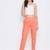 Women Pure Cotton Pant Relaxed  Regular Fit Trousers Pants Casual Formal Solid Trouser Comfort fit (Peach Color Size)