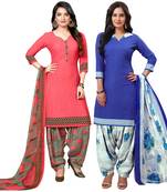 Peach printed crepe salwar