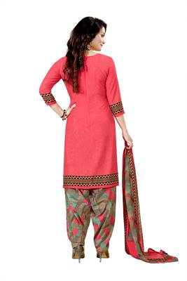 Peach printed crepe salwar 3