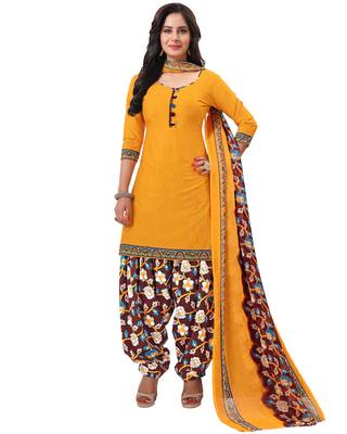 Peach printed crepe salwar 4