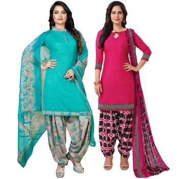 Blue printed crepe salwar 1