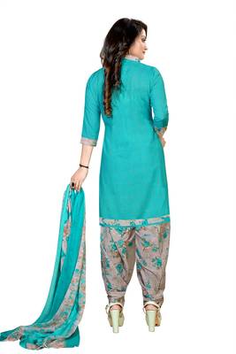 Blue printed crepe salwar 3