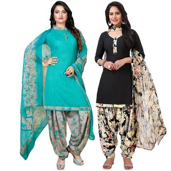 Blue printed crepe salwar 1