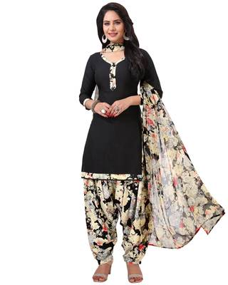 Blue printed crepe salwar 4