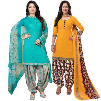 Blue printed crepe salwar 1