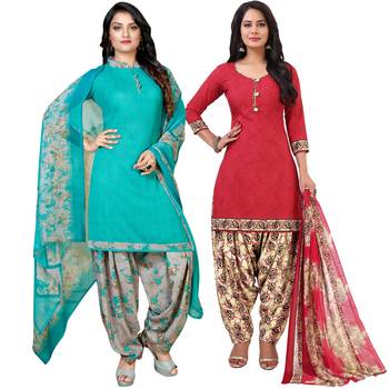 Blue printed crepe salwar 1