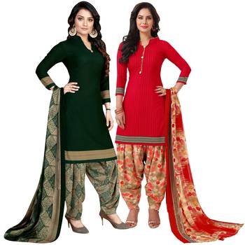 Green printed crepe salwar 1
