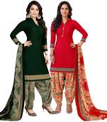 Green printed crepe salwar