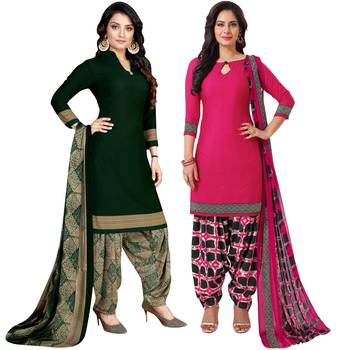Green printed crepe salwar 1