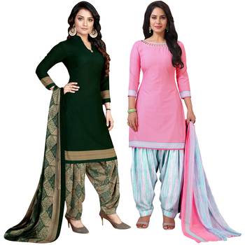 Green printed crepe salwar 1