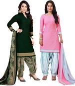 Green printed crepe salwar