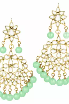 Traditional Gold Plated Kundan & Pearl Earrings For Women