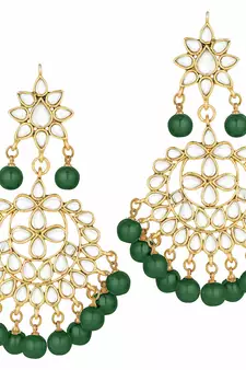 Traditional Kundan & Pearl Chandbali Earrings For Women