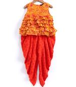 Triangles Print Sleeveless Top with dhoti-yellow