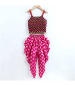 Triangle Top with dhoti -pink