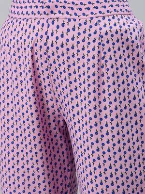 Purple printed viscose rayon ethnic-kurtis 5