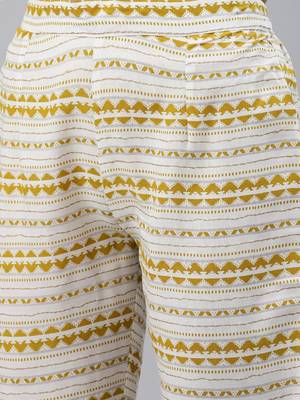 Yellow printed viscose rayon ethnic-kurtis 5