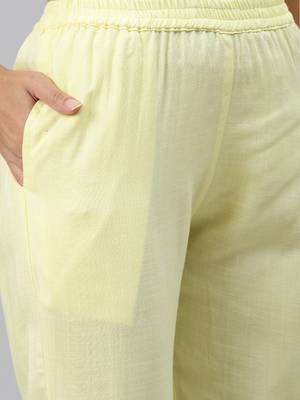 Yellow plain viscose rayon ethnic-kurtis 5