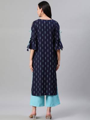 Blue printed rayon kurtas-and-kurtis 3