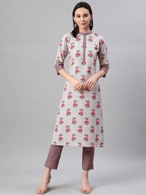 Grey printed rayon kurtas-and-kurtis 1