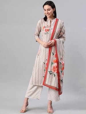 Grey printed crepe kurtas-and-kurtis 1