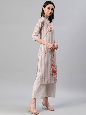 Grey printed crepe kurtas-and-kurtis 2