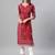 Red printed rayon kurtas-and-kurtis