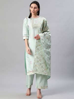 Blue printed art silk kurtas-and-kurtis 1