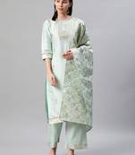Blue printed art silk kurtas-and-kurtis