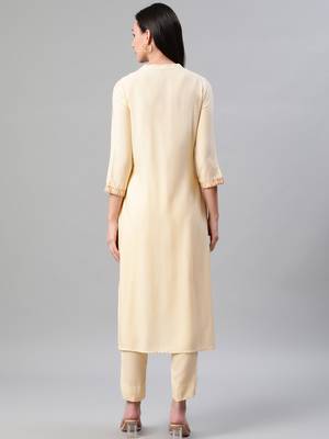 Cream printed rayon kurtas-and-kurtis 3